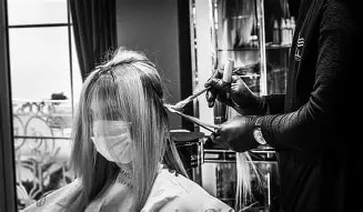 Katie at work in the salon